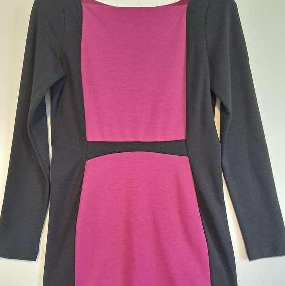 Narciso Rodriguez Design Nation Dress Mulberry Black Long Sleeve Sheath Medium - Picture 2 of 16